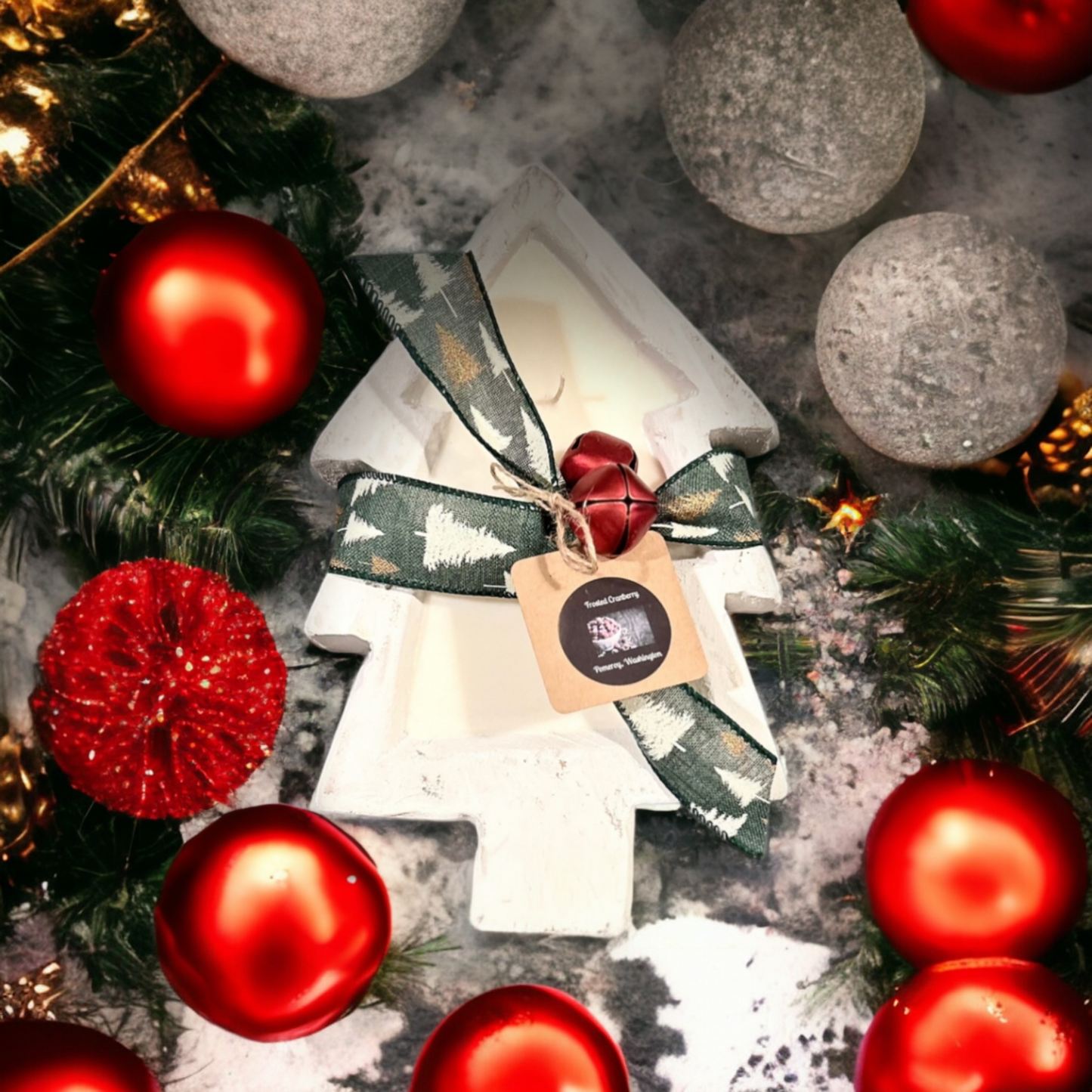 Hand Carved Christmas Tree Centerpiece