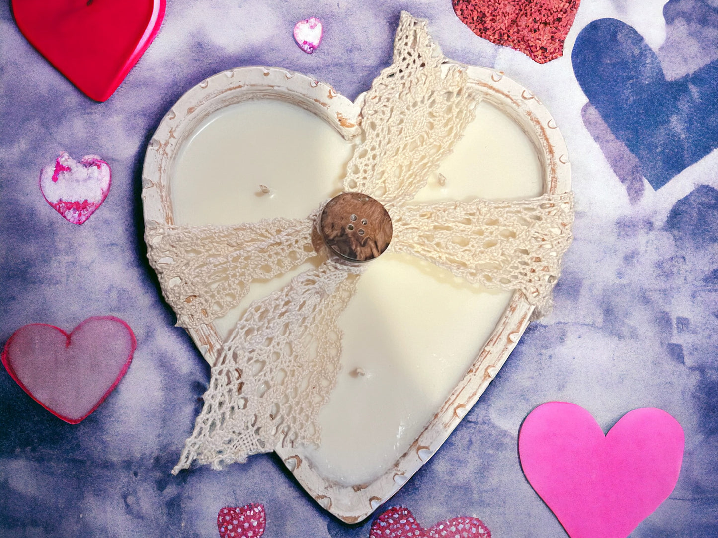 16oz. Ceramic Heart Candle -